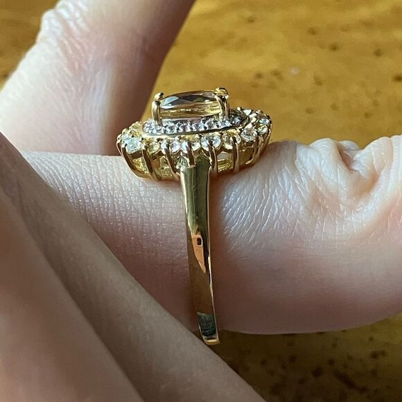 Natural Yellow Zircon Yellow Sapphire Sterling Silver Ring Size 6 - Picture 3 of 9